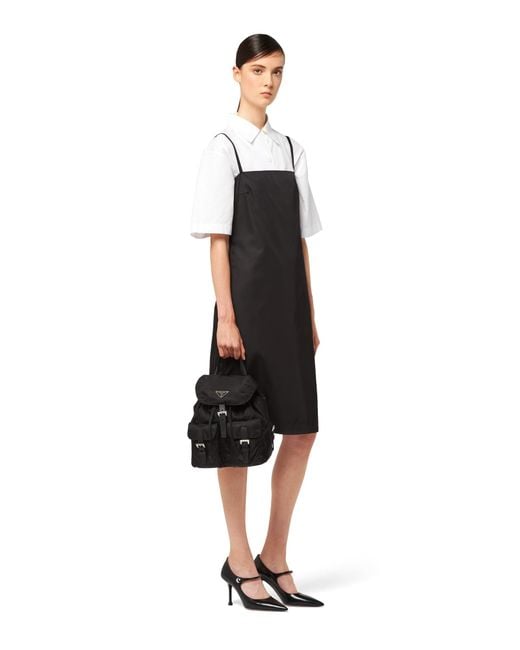 Prada Black Triangle Logo Plaque Backpack