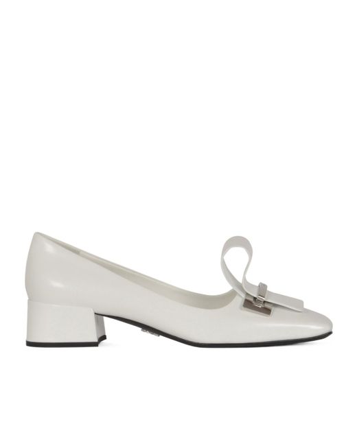 Prada White Square Toe High Heels