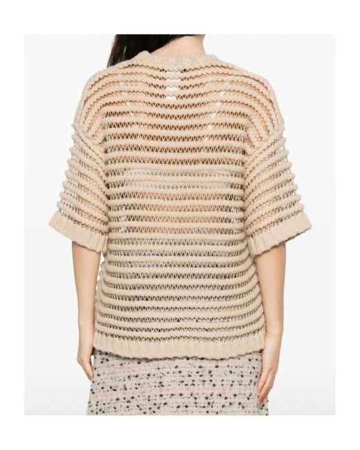 Fabiana Filippi Natural Crew-Neck Wool Sweater