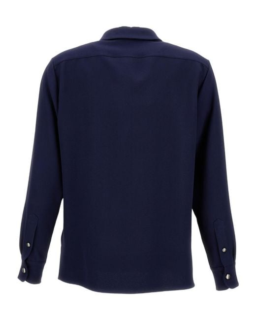 Ralph Lauren Blue Double-Breasted Tailored Shirt