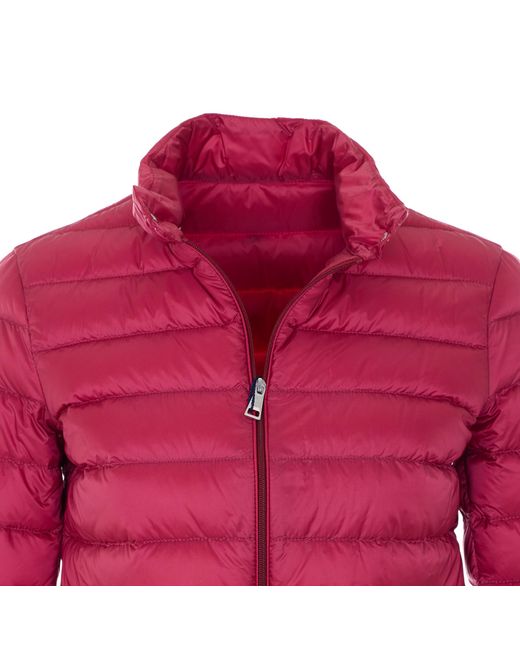Moncler Red Lans Zip-Up Short Padded Jacket