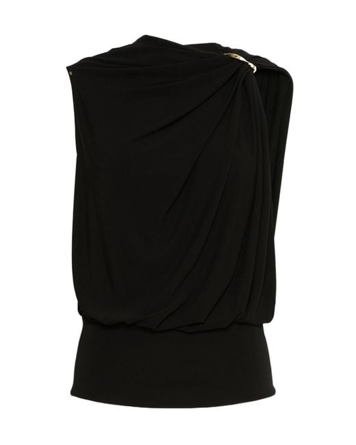 Sportmax Black Lacuna Ring-Embellishment Top