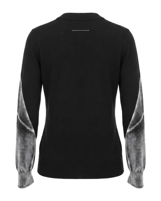 MM6 by Maison Margiela Black Color Block Jumpers