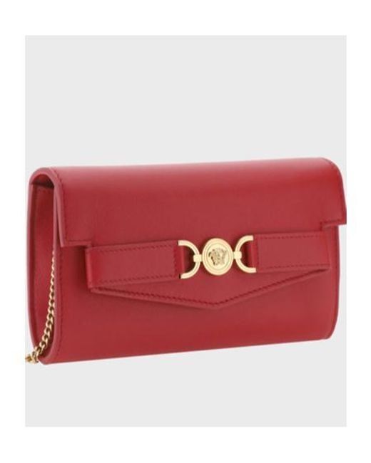 Versace Red Chain-Linked Mini Shoulder Bag