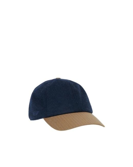 Sease Blue Contrast-Brim Cashmere Cap for men