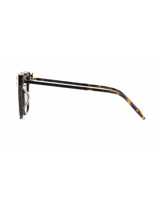 Saint Laurent Multicolor Tortoiseshell Pattern Large-Frame Sunglasses