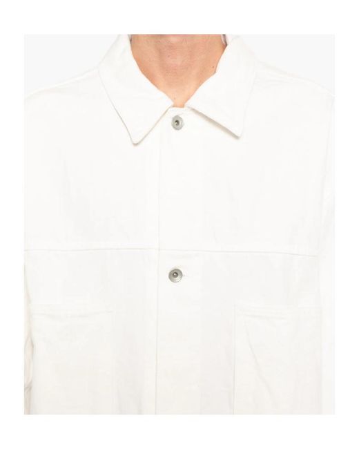 Studio Nicholson White Button-Up Denim Jacket for men
