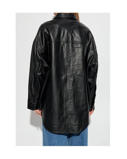 Michael Kors Black Buttoned Long-Sleeved Oversized Jacket
