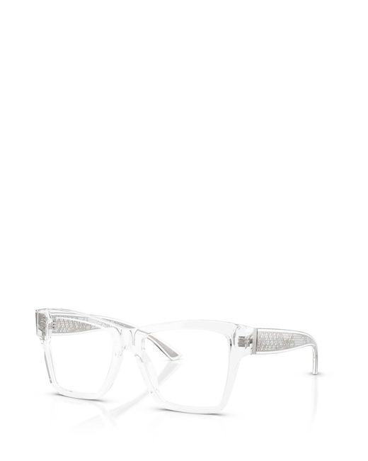Dolce & Gabbana White Eyewear Square Frame Glasses