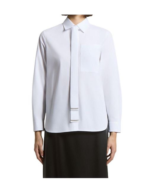 Peserico White Patch-Pocket Long-Sleeved Shirt