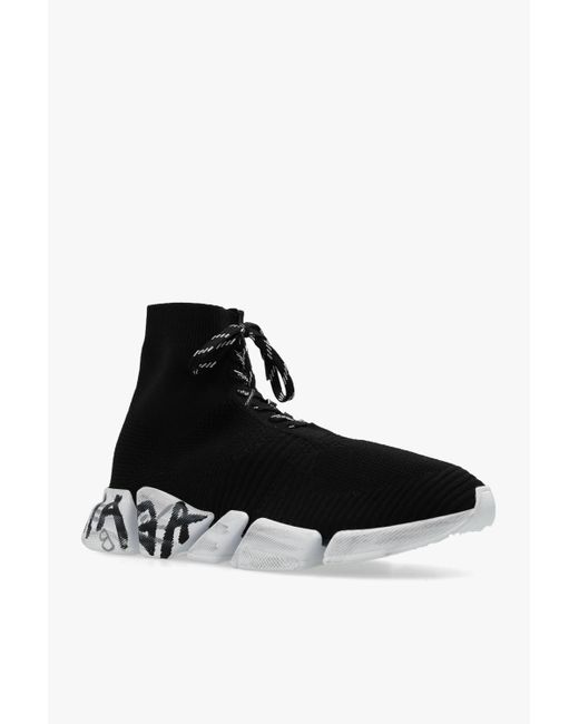Balenciaga Black Speed 2.0 Graffiti Sneakers for men