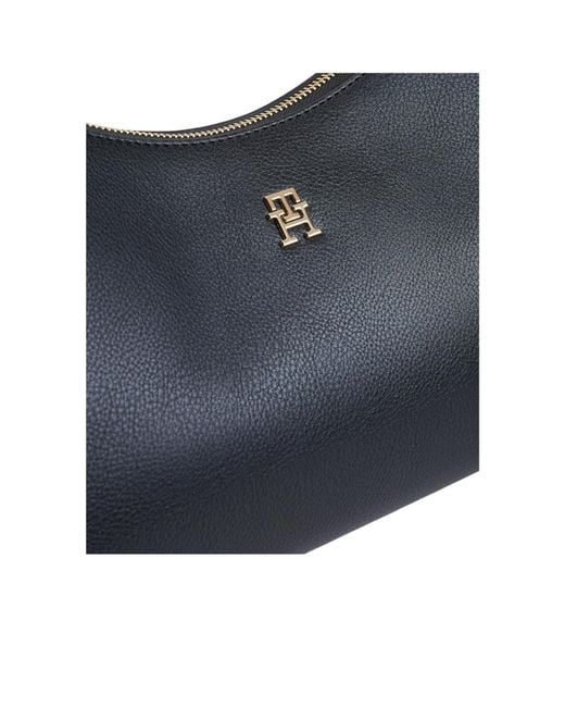 Tommy Hilfiger Blue Logo-Plaque Shoulder Bag