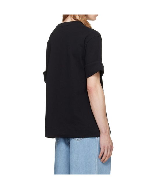 Simone Rocha Black Fitted Wired Turn-Up T-Shirt for men