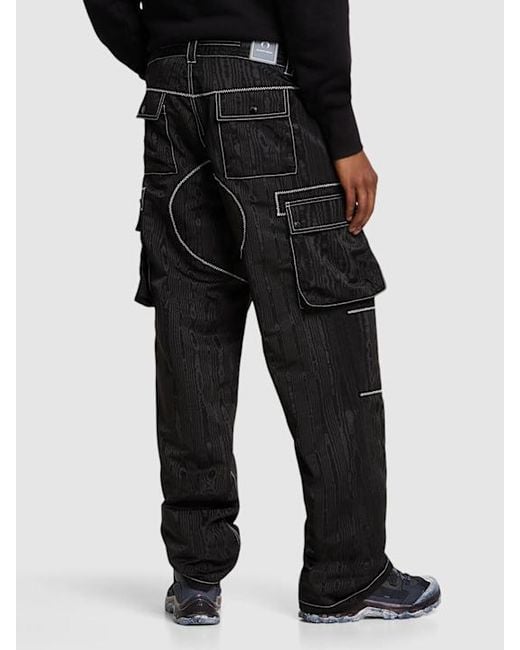 MARINE SERRE Black Cargo Casual Pants for men
