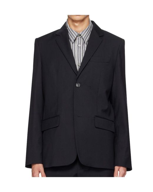 A.P.C. Blue Harry Button-Down Suit Coat for men