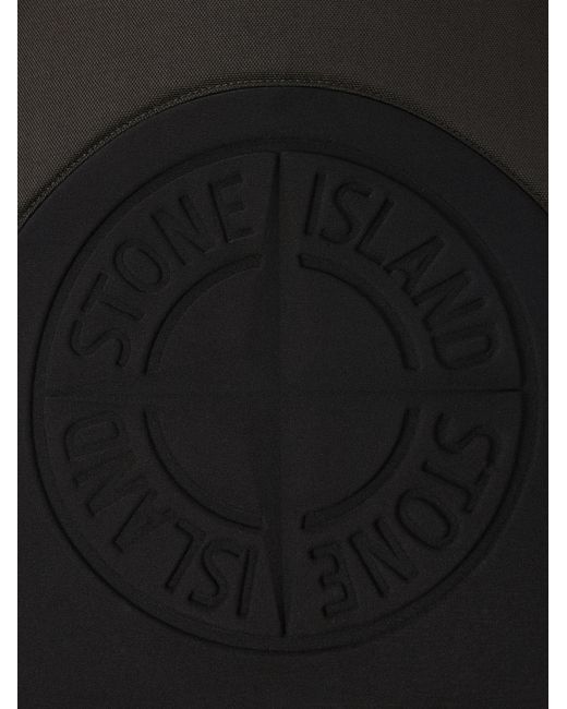 Stone Island Black Logo Patch Backpack for men