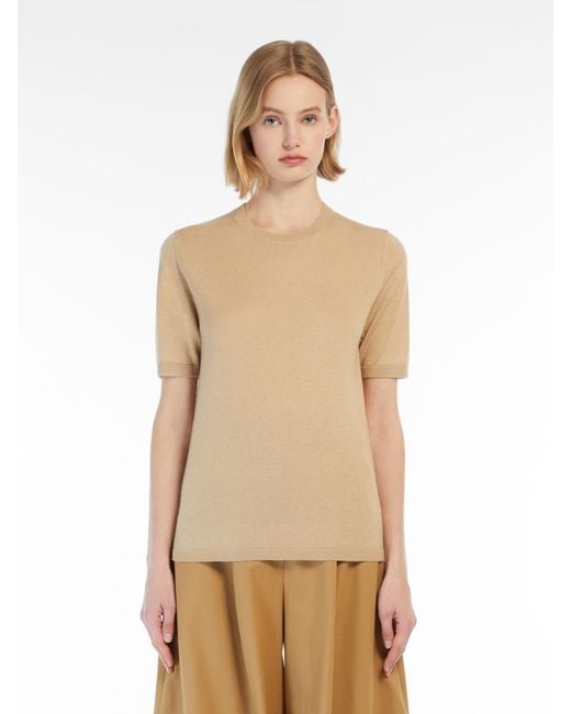 Max Mara Natural Warren Crewneck Knitted Top