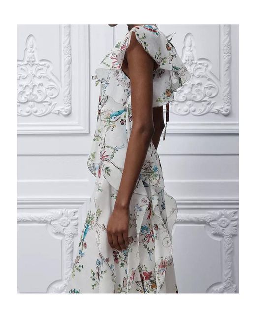 Dior White Iviera Long Ruffled Dress
