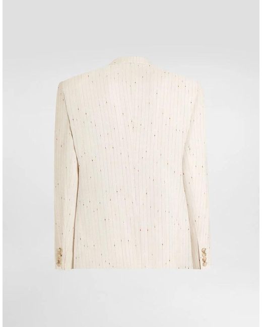 Dolce & Gabbana Natural Patterned Two-Button Blazer for men