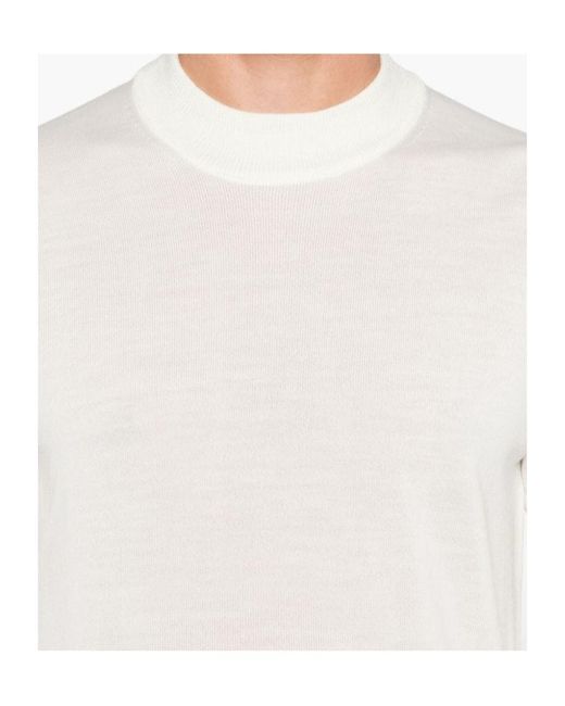 Roberto Collina White Long Sleeve Ribbed Sweater for men
