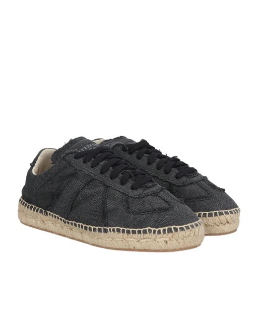 Maison Margiela Black Solid Color Canvas Platform Shoes