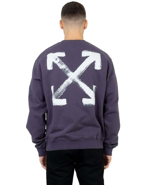 Off-White c/o Virgil Abloh Blue Painted Arrows-Print Sweatshirt for men