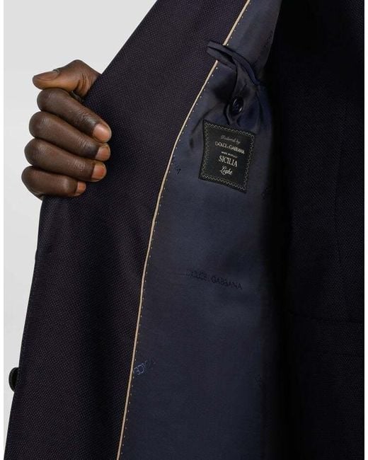 Dolce & Gabbana Blue Single-Breasted Tailored Suit for men