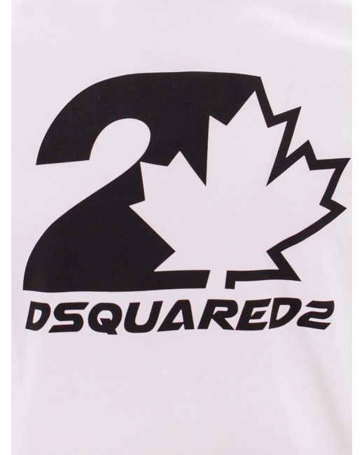 DSquared² White Logo Printed Crewneck T-Shirt for men