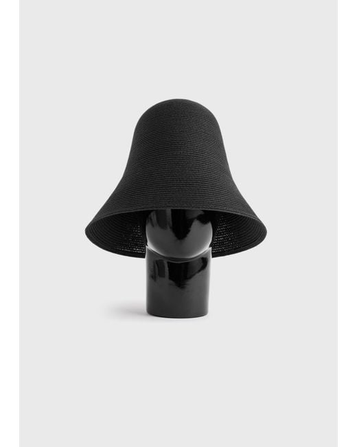 Totême Black Woven Paper Sun Hat