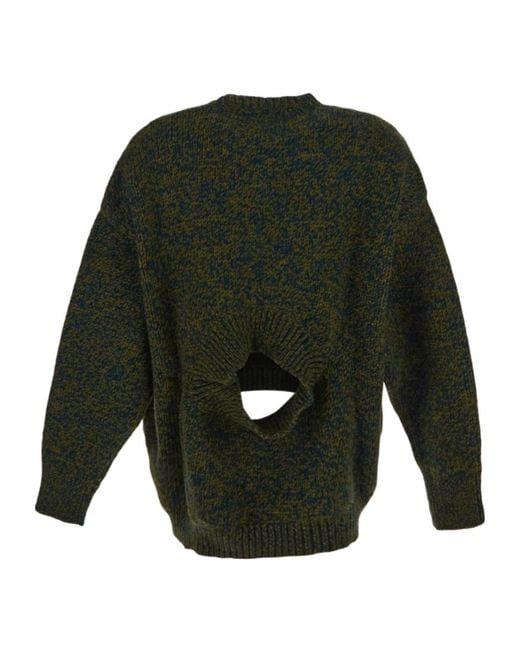 Loewe Green Cut-Out Knitted Jumper