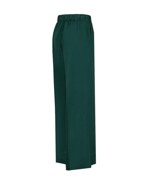 P.A.R.O.S.H. Green High-Waist Satin Trousers