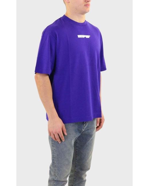 Off-White c/o Virgil Abloh Blue Logo Short-Sleeved T-Shirt for men