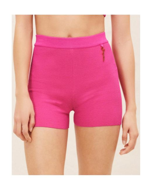 Jacquemus Pink Charm Logo Knit Shorts