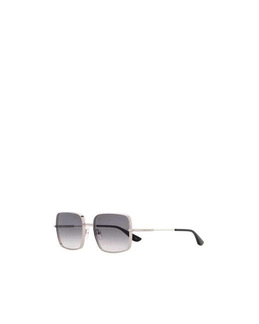 McQueen Metallic Eyewear Square Frame Sunglasses