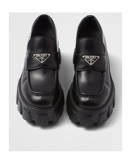 Prada Black Monolith Chunky Loafers