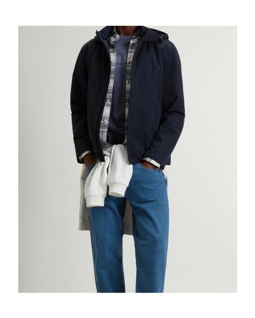 Woolrich Blue Two-Layered Pacific Jacket for men