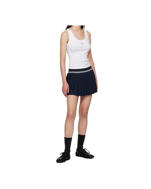 Sporty & Rich Blue Src Logo Abigail Skirt