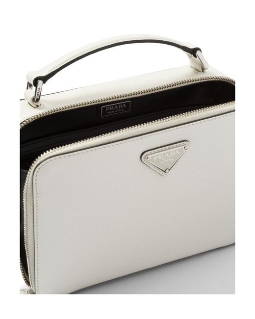 Prada Metallic Brique Medium Saffiano Leather Bag for men