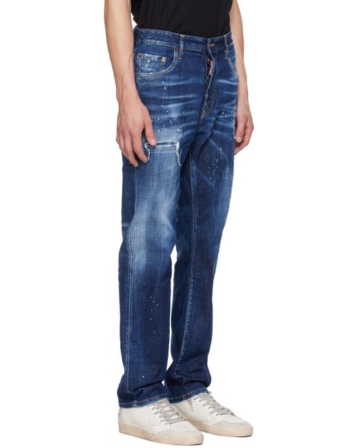 DSquared² Blue Mid-Rise Slim Jeans for men