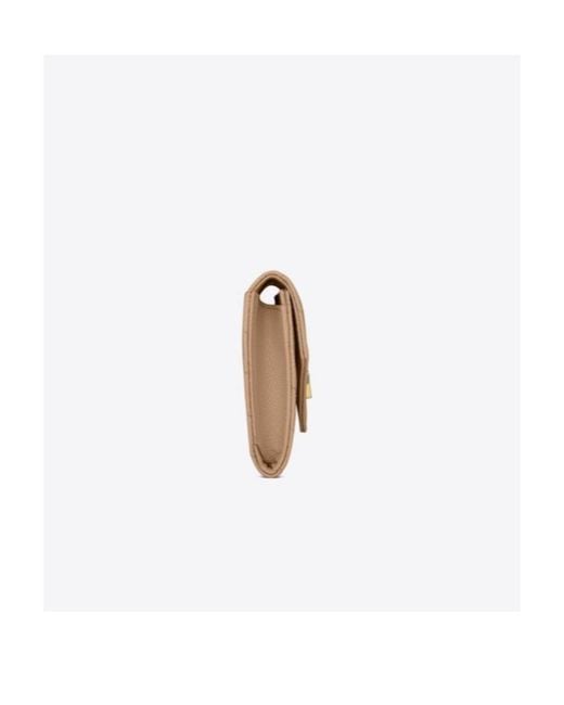 Saint Laurent Natural Small Monogram Envelope Wallet
