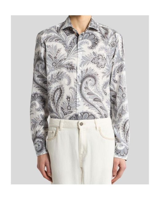 Etro White Long Sleeve Shirt for men