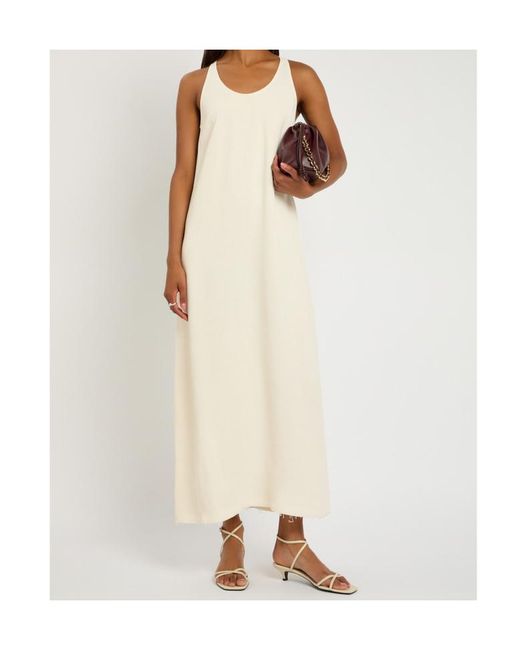 Totême White Scoop-Neck Woven Midi Dress