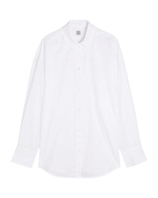 Totême White Pinstriped Cotton Shirt
