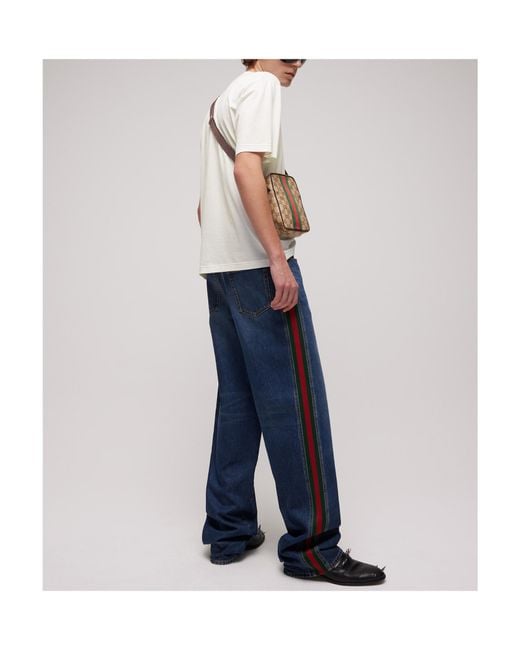 Gucci White Vertical Stripe T-Shirt for men