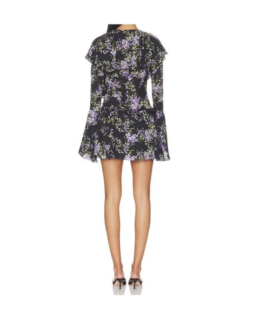 Norma Kamali Black Long-Sleeved Deep V-Neck Ruffle Dress