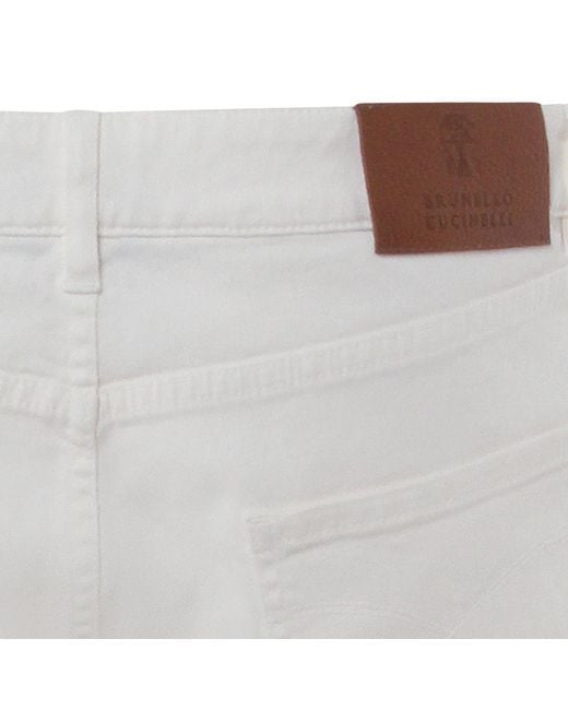 Brunello Cucinelli Gray Logo Embroidered Jeans for men