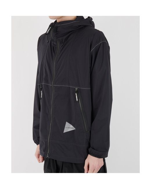 And Wander Black Pertex Windproof Jacket for men
