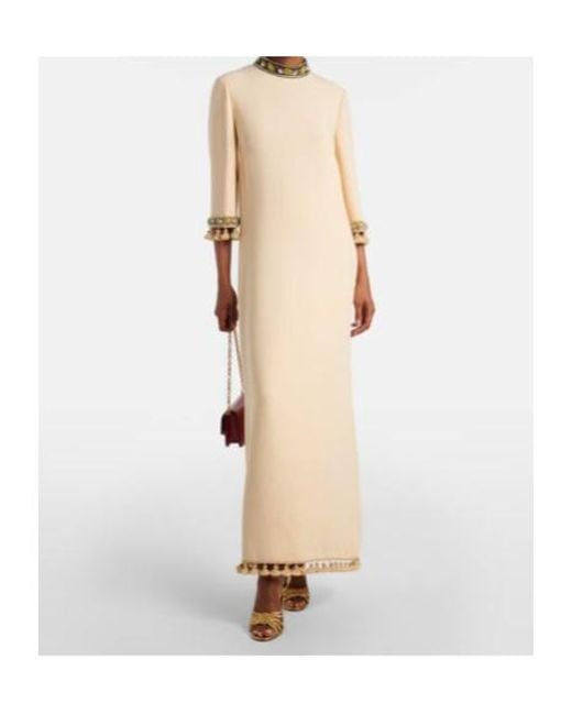 Valentino Natural Cady Couture Embellished Silk Gown