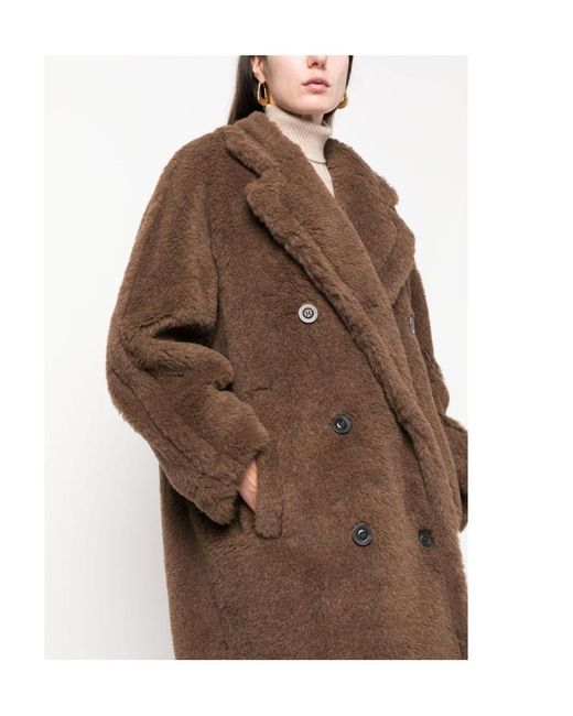 Max Mara Brown Double-Breasted Long-Sleeved Coat