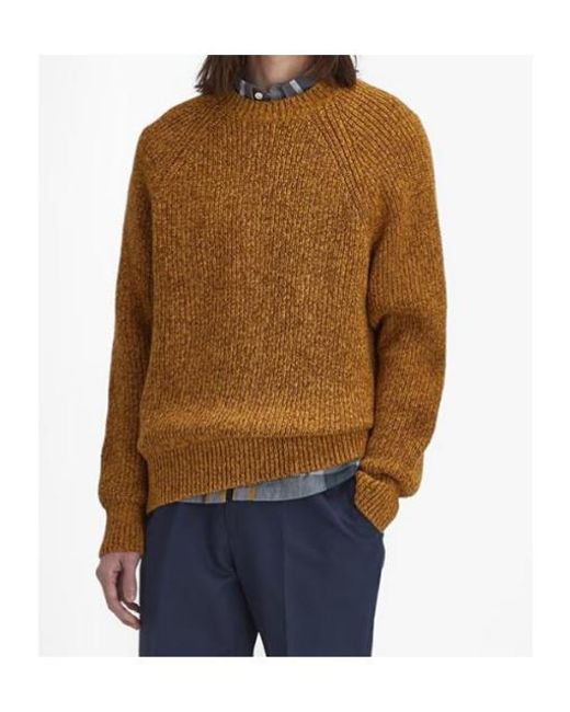 Barbour Brown Crew Neck Sweater for men